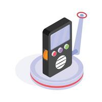 Wireless handset isometric icon in modern style vector