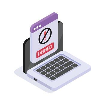 Blocked website, access denied design in modern style vector