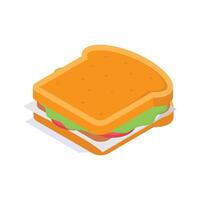 An isometric icon of sandwich in modern style vector