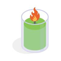 An isometric icon of candle glass in modern style, ready to use icon vector