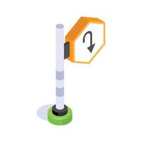 Get this amazing icon of u turn in isometric style vector
