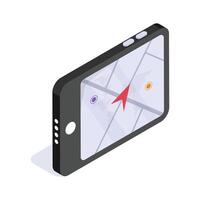 Get your hold on this amazing icon of mobile gps isometric icon vector
