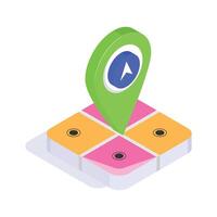 Trendy isometric icon of location map in modern style vector