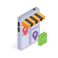 Have a look at this amazing icon of shopping location in modern style vector