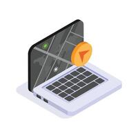 Laptop displaying map and location based navigation icons vector