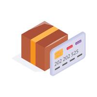 Well designed isometric icon of card payment in modern style vector