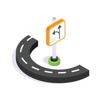 Concept isometric icon of road map in trendy style vector