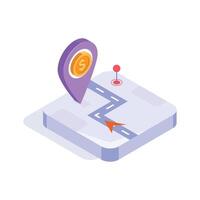 An icon of business location in isometric modern style vector