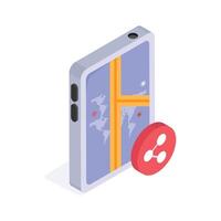 Get your hold on this amazing icon of mobile gps isometric icon vector