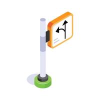 Direction pole isometric icon in modern style vector