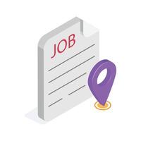 Job application with location pin concept icon of jo site vector