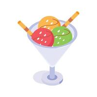 An isometric icon of ice cream in modern design style vector
