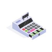 Cash register used for retail checkout or payment processing vector
