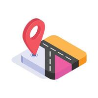 Trendy isometric icon of location map in modern style vector
