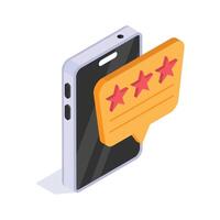 Online rating, product rating isometric icon in trendy style vector
