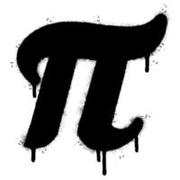 Spray Painted Graffiti pi icon Sprayed isolated with a white background. vector
