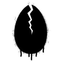 Spray Painted Graffiti broken egg icon Sprayed isolated with a white background. vector