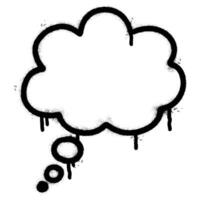 Spray Painted Graffiti Thought bubble icon Sprayed isolated with a white background. vector