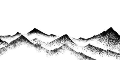 Spray Painted Graffiti mountain icon Sprayed isolated with a white background. graffiti volcano with over spray in black over white. vector
