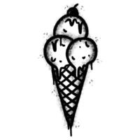 Spray Painted Graffiti ice cream con icon Sprayed isolated with a white background. vector