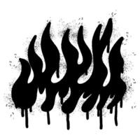 Spray Painted Graffiti Fire flame icon Sprayed isolated with a white background. vector