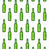 Seamless pattern green bottles of beer. designs for use in banner,poster,card,invitation. Oktoberfest vector