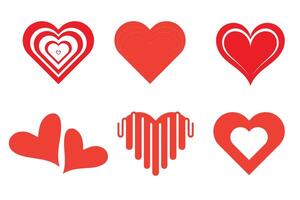 A collection of solid heart shapes vector