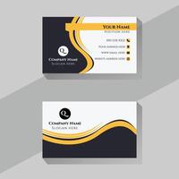black white and yellow color combination business card design. vector