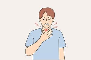 Sore throat in man infected with dangerous infection, causing destruction of immune system vector