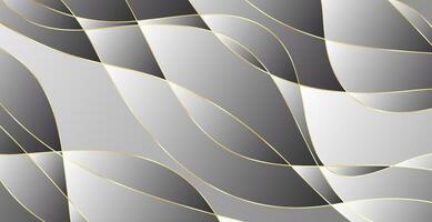 Abstract background with gold waves. Luxury paper cut background, golden pattern, halftone gradients, cover template, geometric shapes, modern minimal banner. 3d illustration. vector