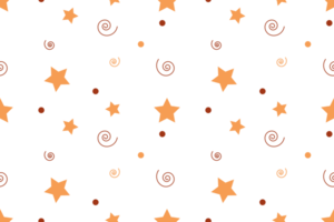 Seamless pattern with stars, dots, and spiral. Repeating pattern for textiles. Endless simple pattern. Wallpaper png