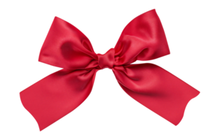 Decorative red bow isolated on background. Design element for gift png
