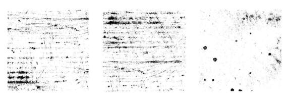 Grunge Dust and Scratches Texture collection. Set of Worn overlay Distressed background. Black and White Dirty wall Surface vector
