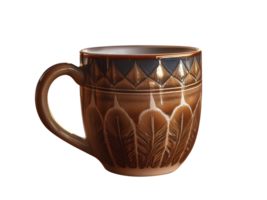 Close-Up of a Ceramic Mug with Glazed Surface and Handle png