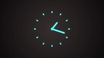 Technology Analog clock icon animation on dark background video
