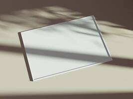 Empty framed canvas for mockups and art illustrations with shadow photo