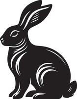 Silhouette of the rabbit on white background vector