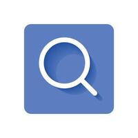 Search Find Magnifying Glass Square Shadow Icon Illustration vector