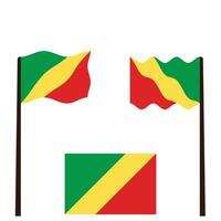 Flags of Brazil and Democratic Republic of the Congo on a white background vector