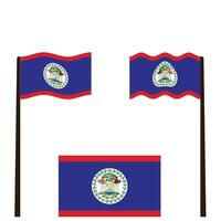 Set Of Wave Flag Of Belize vector