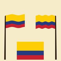 Set Of Wave Colombia flag vector