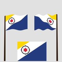 Set Of Wave Bonaire flag vector