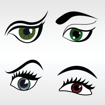 set of eyes in different shapes