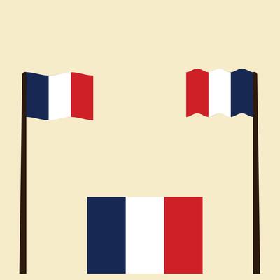 Set Of Wave Flag of France
