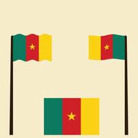 set of wave flag of cameroon vector