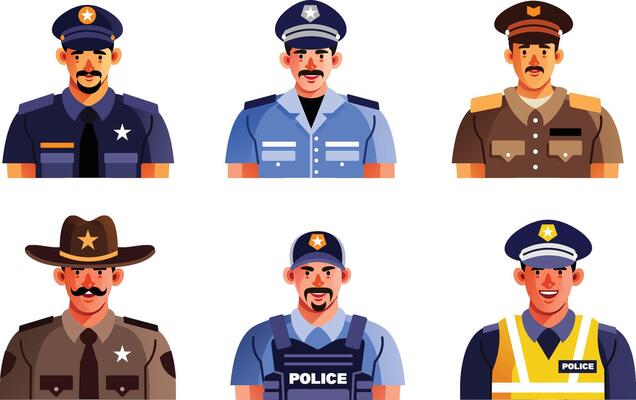 Police Character Avatar Set