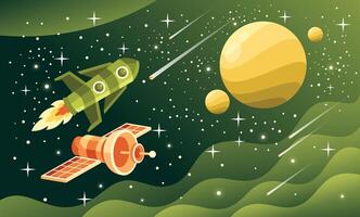 Planets and Space Objects Illustration vector