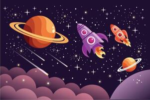 Space Objects Illustration Set vector