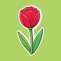Spring's Radiant Embrace The Red Tulip vector