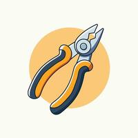 Pliers simple cartoon illustration carpentry tools concept icon isolated vector